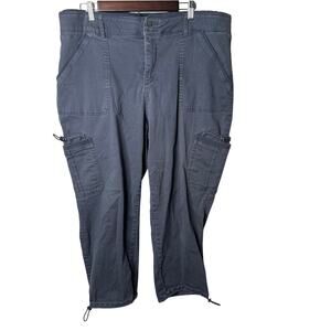 Democracy Women’s 20W Cargo Pants Gray Utility Stretch “Ab”solution High Rise